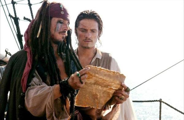 Johnny Depp y Orlando Bloom en 'Piratas del Caribe'