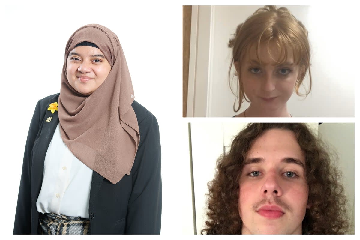 Nadira Alom (left), Sofia Mollona (top right) and Benjaminas Civilka (botton right) are London students who excelled at their A-Levels.   (Evening Standard)