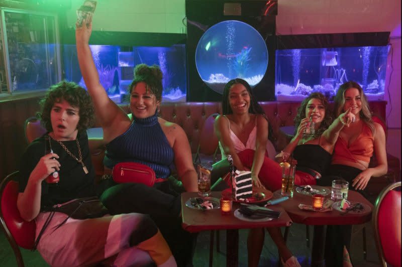From left, Charlie Morgan Patton, Simone Recasner, Yara Shahidi, Odessa A'zion and Maia Mitchell are "Sitting in Bars with Cake." Photo courtesy of Prime Video