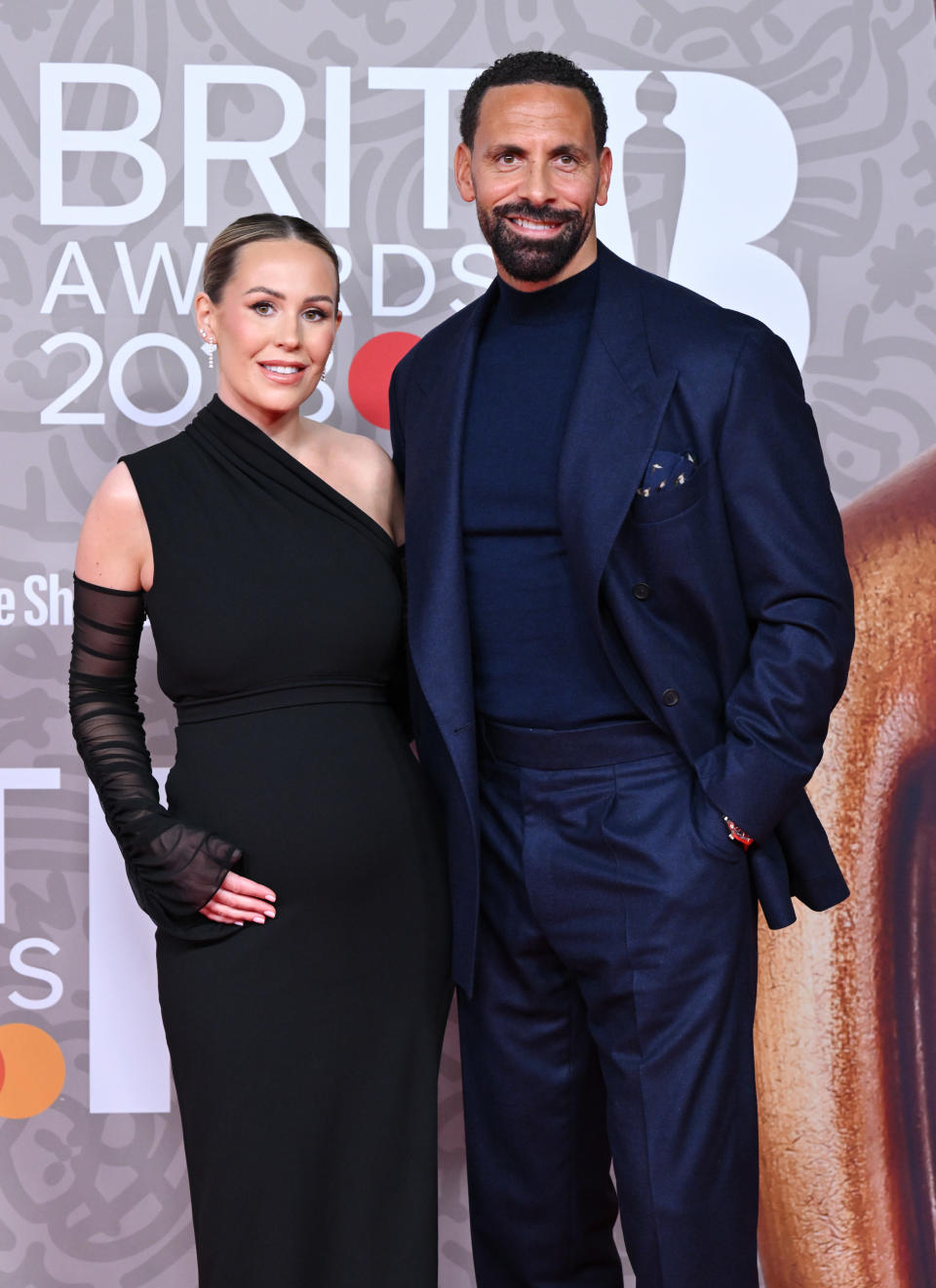 Kate Wright and Rio Ferdinand attend The BRIT Awards 2023 at The O2 Arena on February 11, 2023 in London, England. (Photo by Karwai Tang/WireImage)