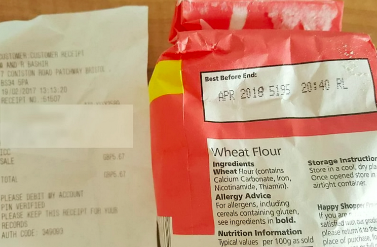 The date on the flour had been changed by biro (SWNS)