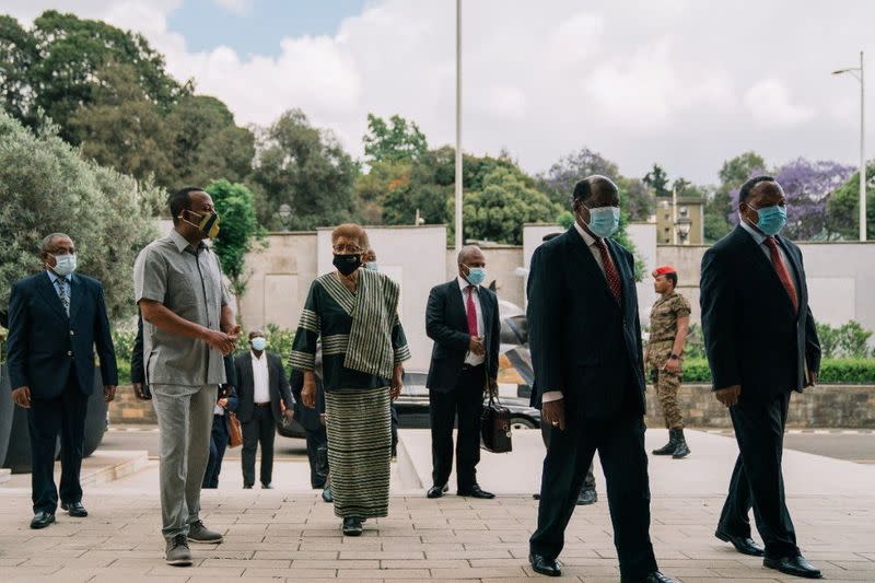 Ethiopian Prime Minister Abiy Ahmed meets with AU envoys in Addis Ababa