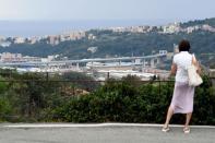 <p>Le nouveau pont autoroutier de Gênes, en Italie. </p>