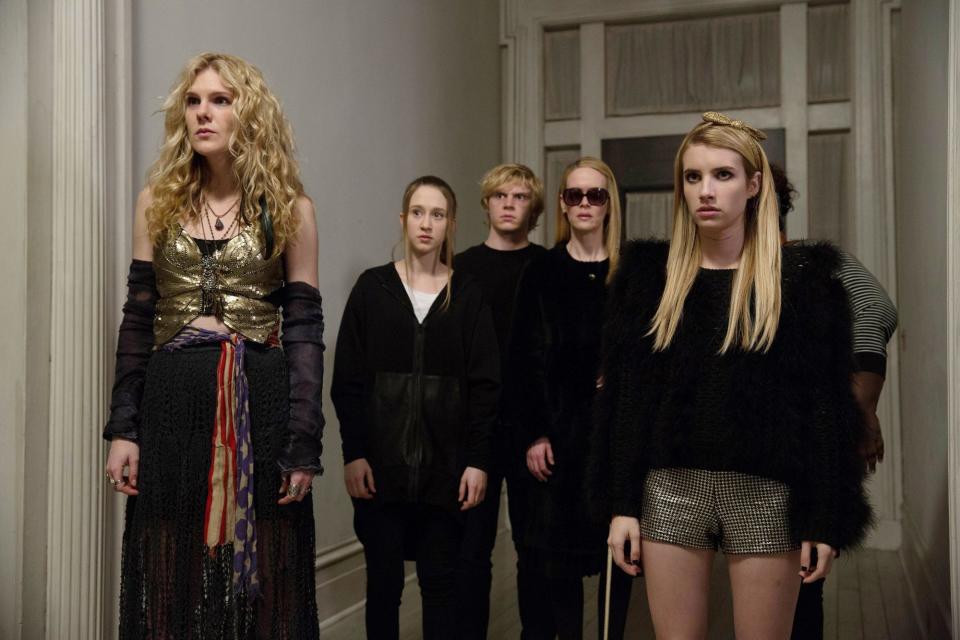 <p>Good fashion? New Orleans? A gang of powerful witches? What's not to love! Season 3 of <em>American Horror Story</em> follows a coven of misunderstood witches at Miss Robichaux's Academy for Exceptional Young Ladies — that descended directly from Salem. The gang includes A-listers <a href="https://people.com/tag/emma-roberts/" rel="nofollow noopener" target="_blank" data-ylk="slk:Emma Roberts;elm:context_link;itc:0;sec:content-canvas" class="link ">Emma Roberts</a>, Lily Rabe, <a href="https://people.com/tag/gabourey-sidibe/" rel="nofollow noopener" target="_blank" data-ylk="slk:Gabourey Sidibe;elm:context_link;itc:0;sec:content-canvas" class="link ">Gabourey Sidibe</a> and Taissa Farmiga, led by Sarah Paulson as teacher Cordelia Foxx. Cordelia struggles to lead her fellow witches when her mother Fiona Goode (Jessica Lange) returns to rule the coven again as Supreme Witch and repair her relationship with her daughter.</p> <p>This season, like many in the <em>AHS</em> franchise, is inspired by true events and people such as the Salem witch trials, Voodoo priestess Marie Laveau (<a href="https://people.com/movies/angela-bassetts-people-every-day-podcast-roles/" rel="nofollow noopener" target="_blank" data-ylk="slk:Angela Bassett;elm:context_link;itc:0;sec:content-canvas" class="link ">Angela Bassett</a>) and serial killer Delphine LaLaurie (<a href="https://people.com/tag/kathy-bates" rel="nofollow noopener" target="_blank" data-ylk="slk:Kathy Bates;elm:context_link;itc:0;sec:content-canvas" class="link ">Kathy Bates</a>). While <em>Coven</em> isn't jump-out-at-you scary, it's intriguing, serves up campy drama, and provides major Halloween inspiration. </p>