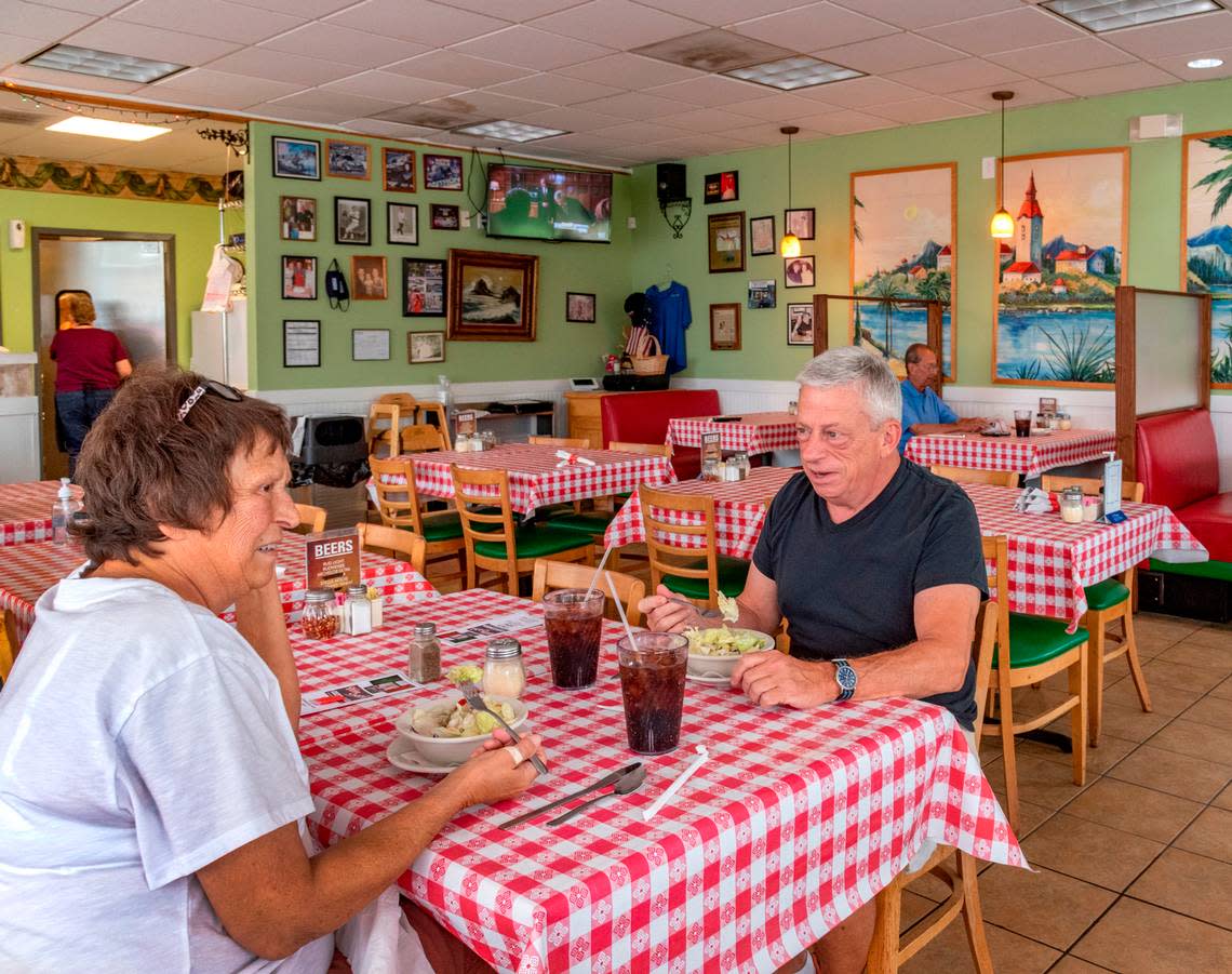 Ellen Call and Brian Hueben are regular customers at Steve’s Villa Capri in Overland Park.