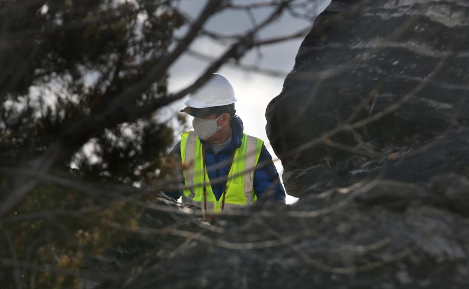 International Japanese garden designer Shiro Nakane checked out a big Southern Indiana quarry near Sellersburg to look for stones for a new garden to be constructed within Louisville’s Waterfront Botanical Gardens.April 7, 2022