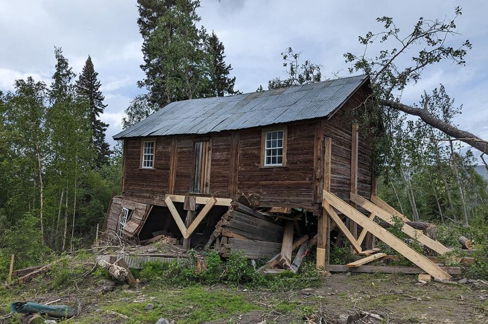 The RCMP building at the historic Forty Mile townsite was damaged in the flood. 