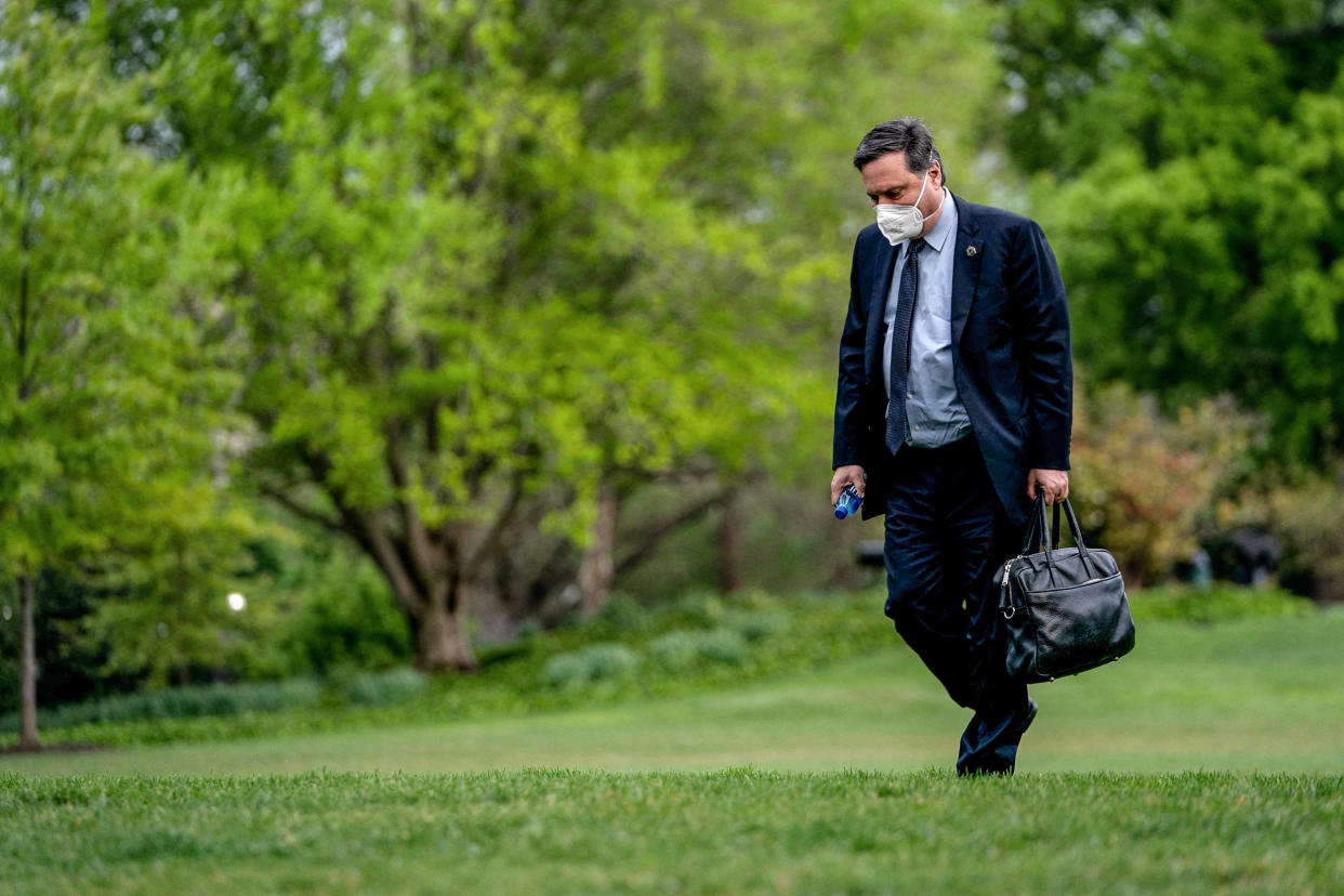 Image: White House Chief of Staff Ron Klain walks on the South Lawn of the White House on May 1, 2022. (Stefani Reynolds / AFP - Getty Images)