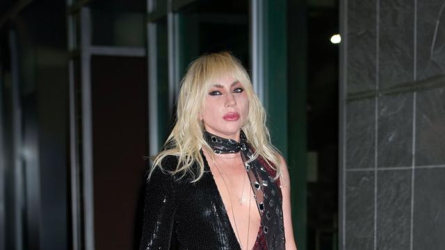 Lady Gaga Is a Rock Star in Plunging Bodysuit Covered in Sequins