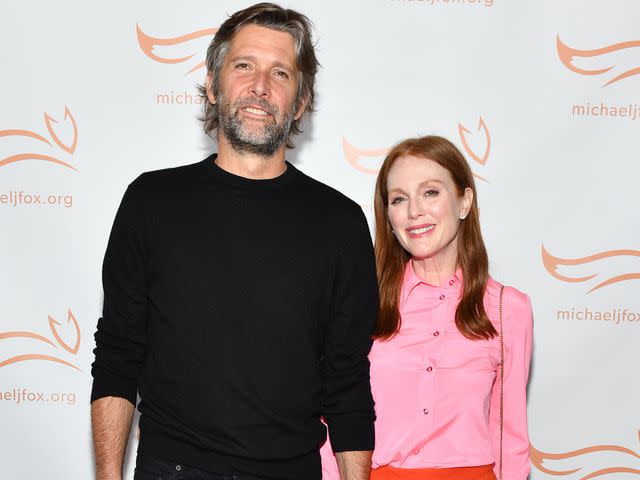 <p>Noam Galai/Getty</p> Bart Freundlich and Julianne Moore attend the 2021 A Funny Thing Happened On The Way To Cure Parkinson's gala on October 23, 2021 in New York City.