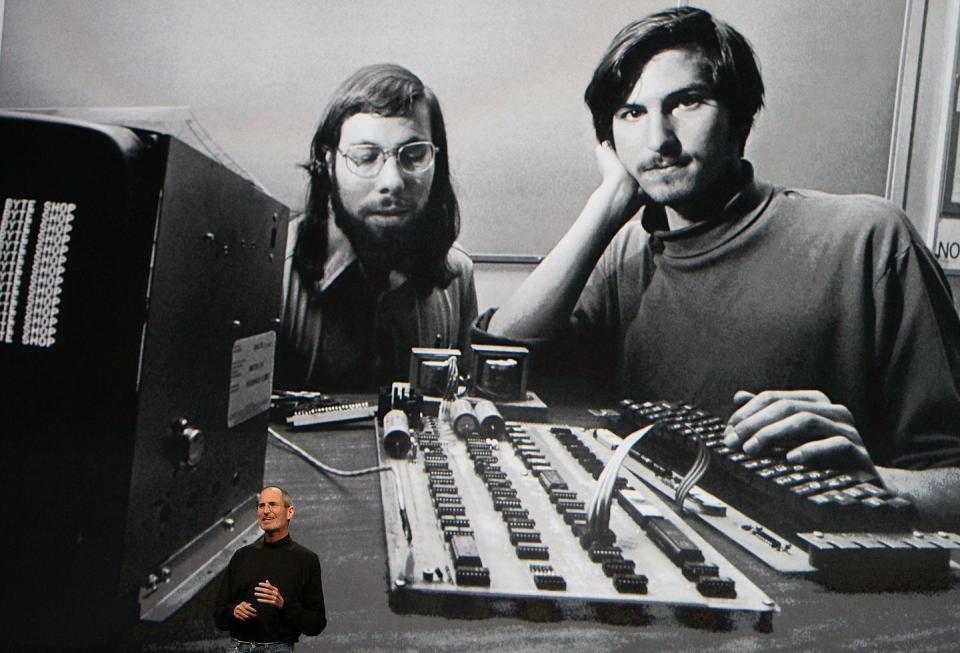 Steve Wozniak and Steve Jobs found Apple.