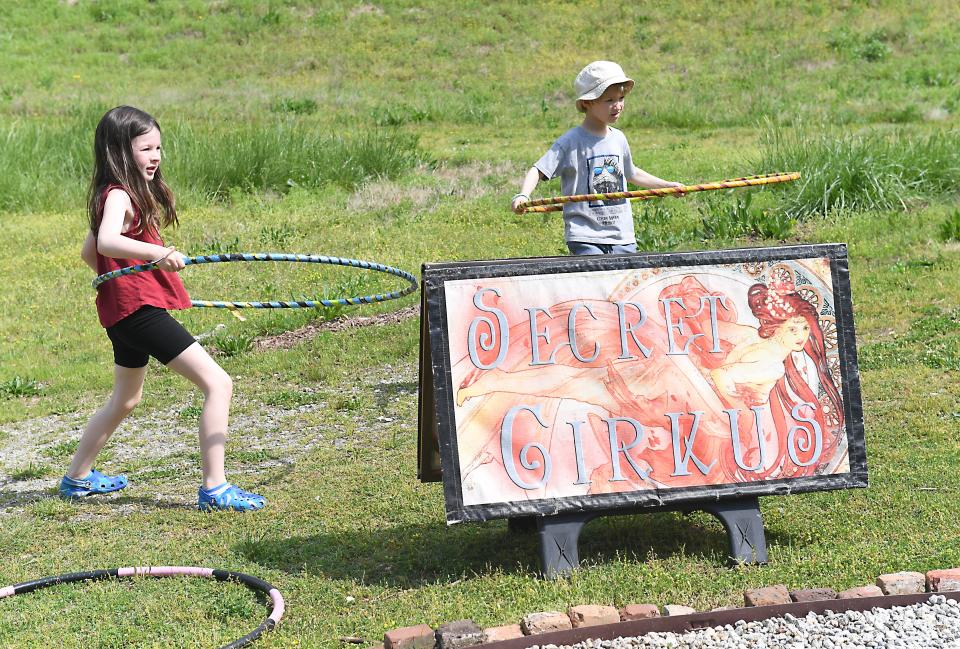 Spartanburg Area Conservancy (SPACE) 35th Earth Day Birthday Bash was held at the Glendale Shoals Preserve in Spartanburg on April 20, 2024. Children played games at the event.