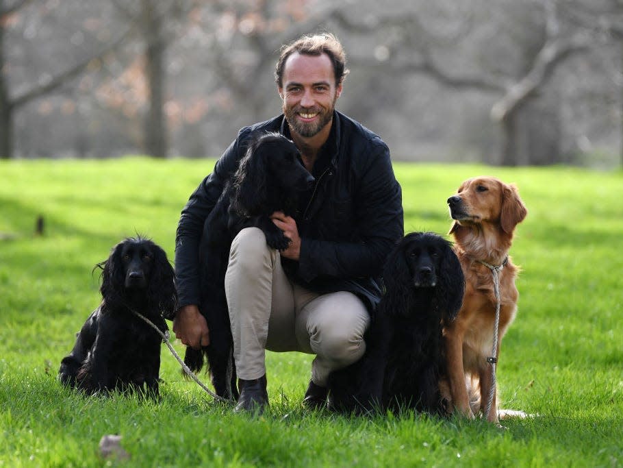 James Middleton with his three dogs