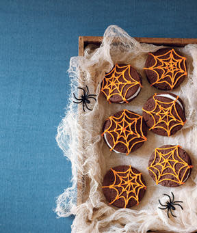 Chocolate Spiderweb Sandwich Cookies