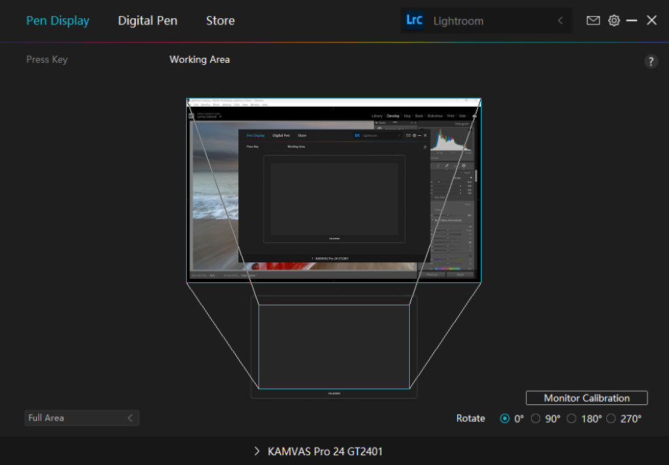 Screenshot form the Huion Kamvas Pro 24 (4K) drawing tablet