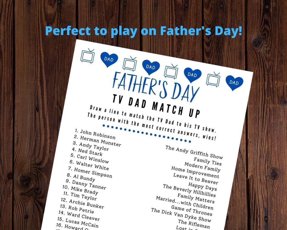 fathers day games tv dad match up