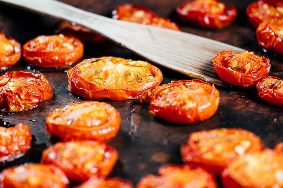 roasted tomatoes just out from the oven