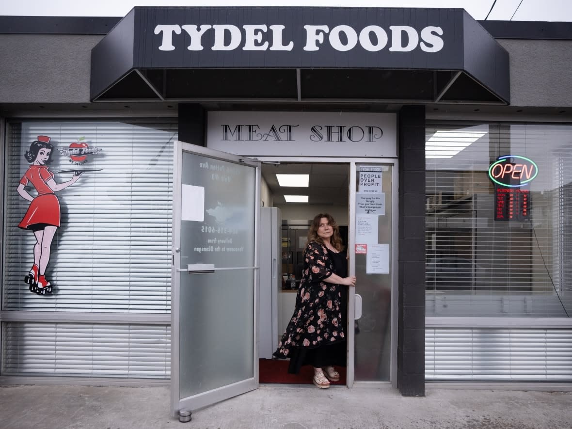 Brigida Crosbie, owner of Tydel Foods, says the philosophy of her business is 'people over profit.' She sells quality meat at low prices so people struggling with the cost of living can afford them. (Maggie MacPherson/CBC - image credit)