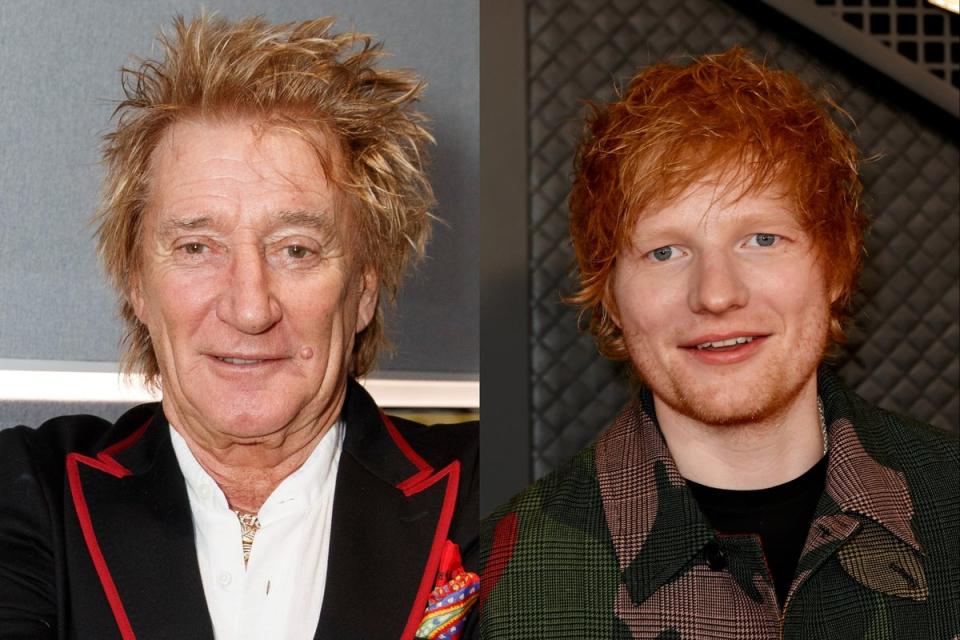 Rod Stewart and Ed Sheeran (Getty)