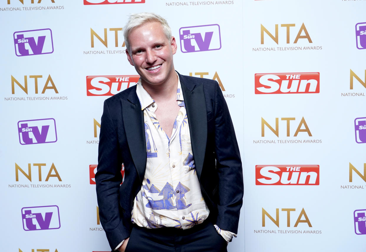 Jamie Laing attending the National Television Awards 2021 held at the O2 Arena, London. Picture date: Thursday September 9, 2021. (Photo by Ian West/PA Images via Getty Images)