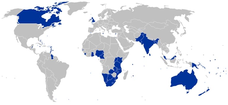 Los países miembros de la Commonwealth.