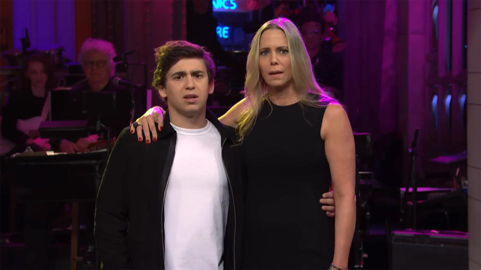 Marcello Hernández's mom might have gotten too warm of a welcome from his “SNL” family. (Saturday Night Live / YouTube)