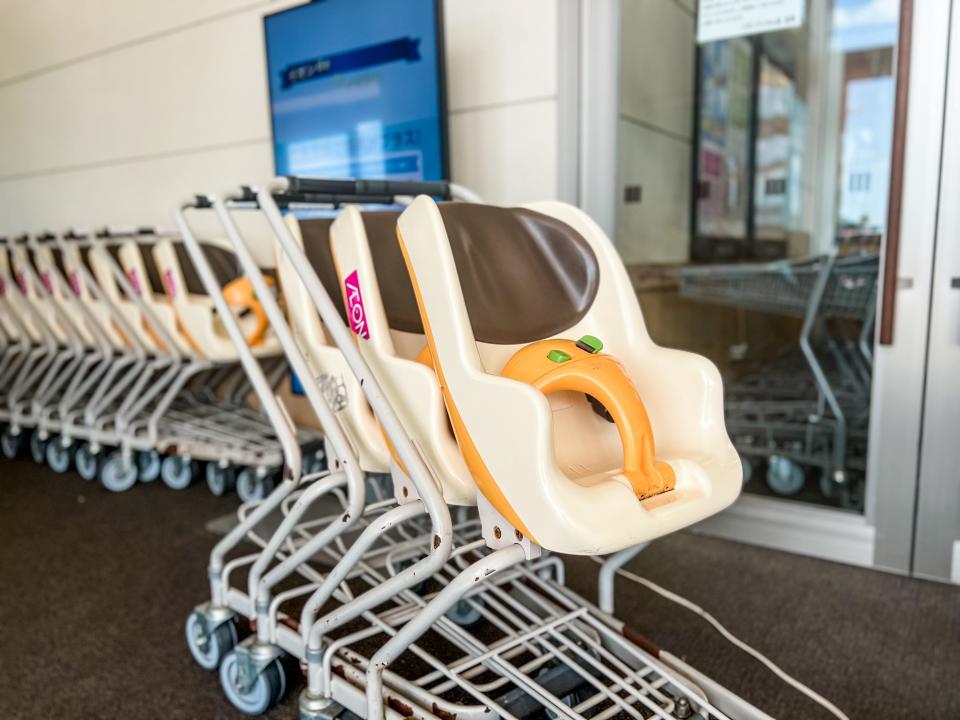 strollers at japanese grocery store