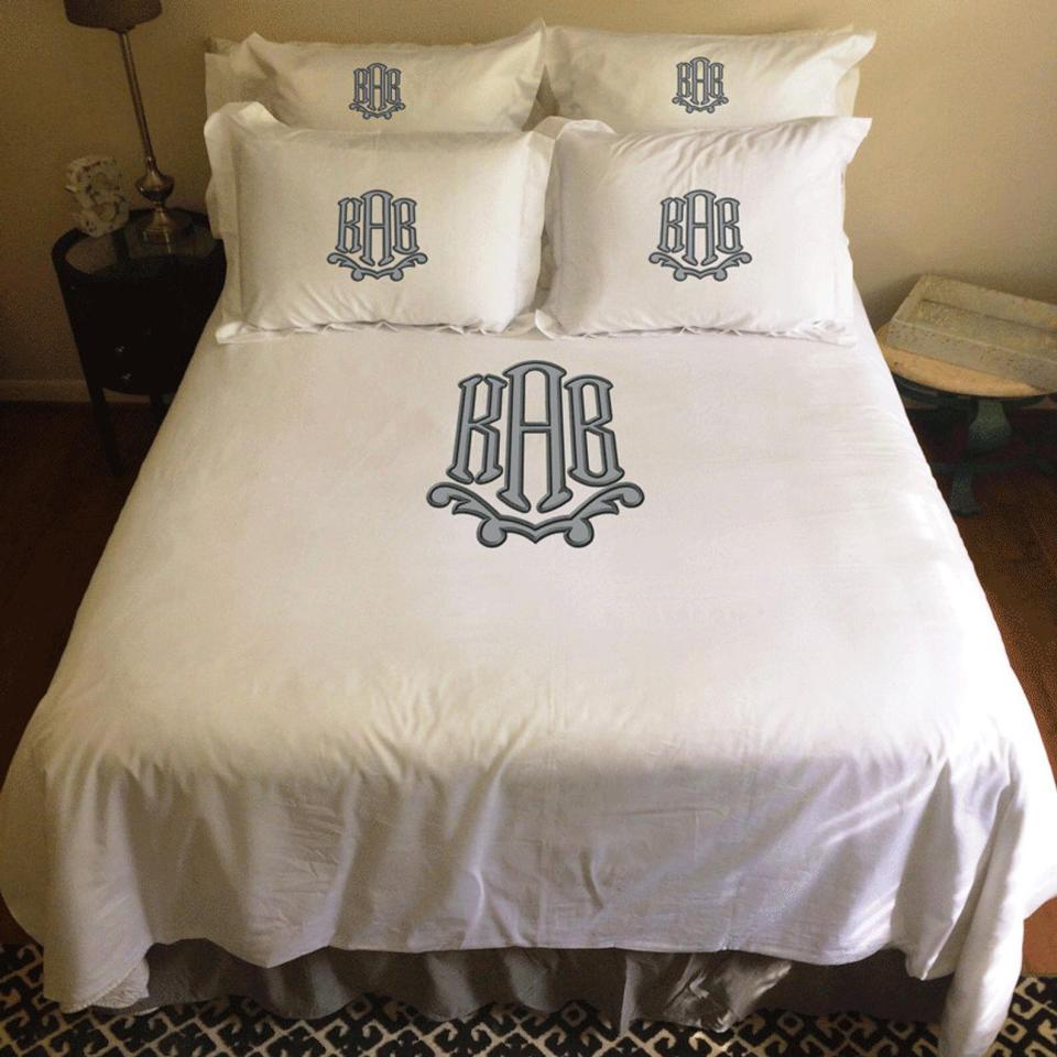 Applique Monogram Bedding