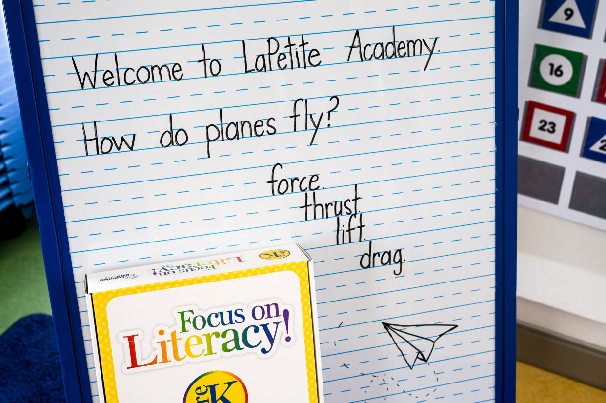  LaPetite Academy, an on-site child care center for airport and airline employees at Pittsburgh International Airport, sits ready for children on July 25, 2023 in Moon Township, Pa. (Justin Merriman for NBC News)