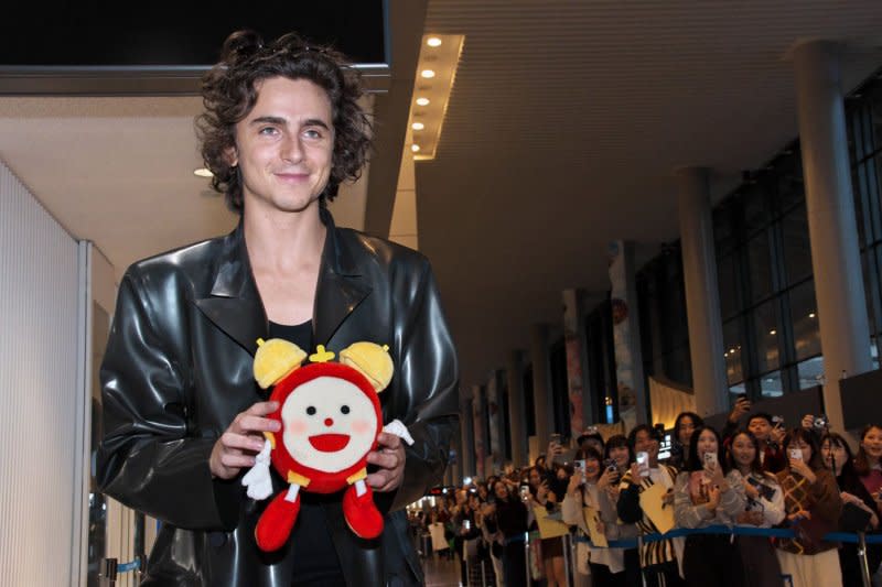 Timothee Chalamet arrives to promote his film "Wonka" at Narita International Airport in Narita, Chiba-Prefecture, Japan on Saturday. Photo by Keizo Mori/UPI