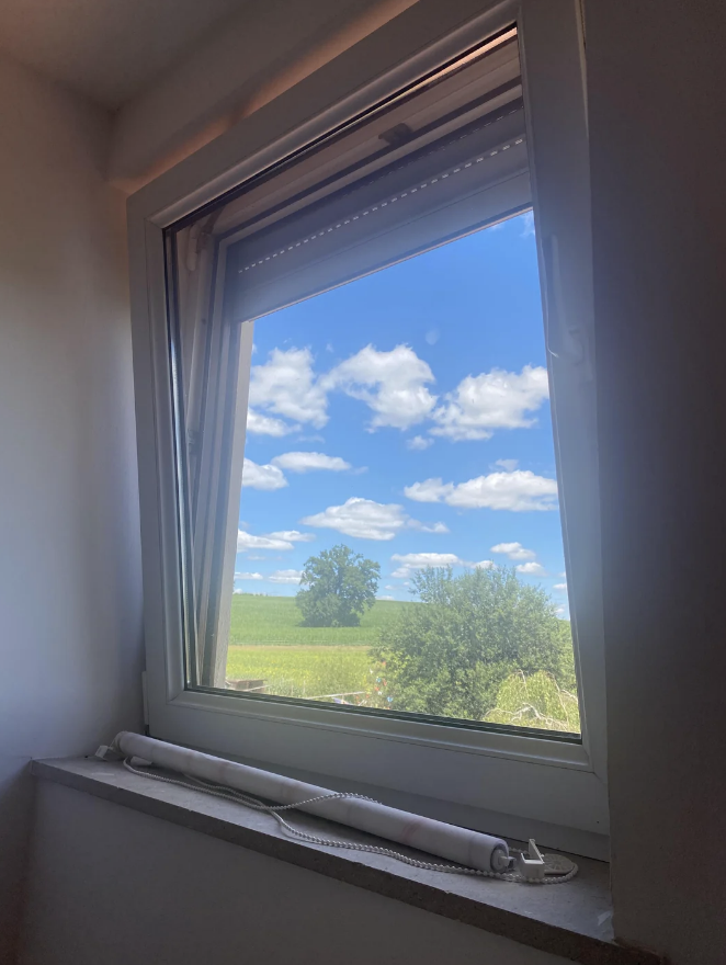 perfect clouds and landscape out the window