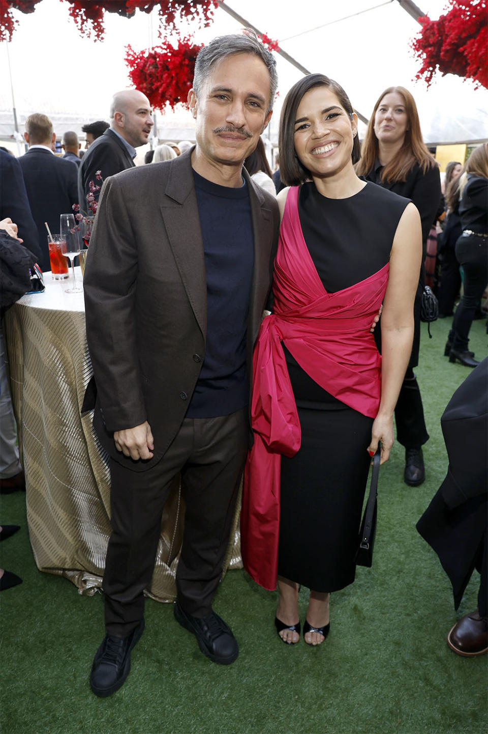 Gael Garcia Bernal and America Ferrera attend The BAFTA Tea Party presented by Delta Air Lines, Virgin Atlantic and BBC Studios Los Angeles Productions at The Maybourne Beverly Hills on January 13, 2024 in Beverly Hills, California.