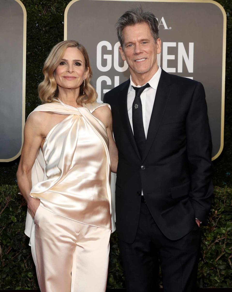 Kyra Sedgwick and Kevin Bacon attend the 78th Annual Golden Globe Awards held at The Beverly Hilton and broadcast on February 28, 2021 in Beverly Hills, California