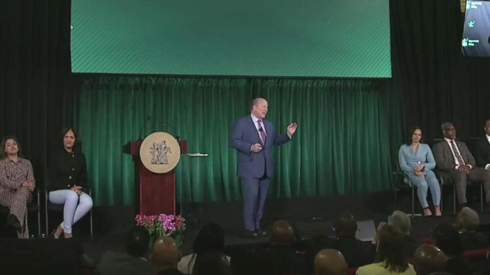 <div>Detroit Mayor Mike Duggan giving his 11th State of the City Address on April 17, 2024.</div>