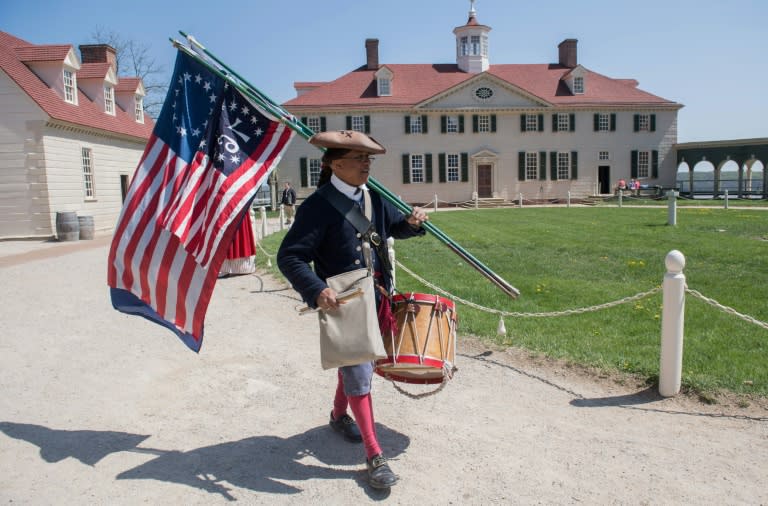 Mount Vernon, the colonial mansion of America's first president and founding father George Washington, is the setting for a private dinner on April 23, 2018 for US President Donald Trump, visiting French leader Emmanuel Macron and their wives