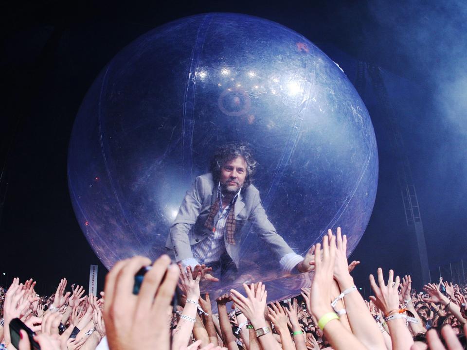 <p>The new normal? Wayne Coyne of The Flaming Lips at a music festival in Australia</p> (Getty)