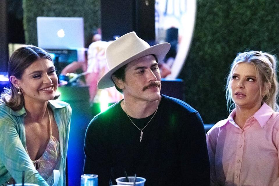 Raquel Leviss, Tom Sandoval, and Ariana Madix in Season Ten of 'Vanderpump Rules.'