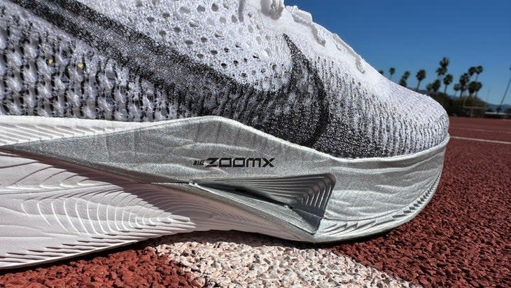 A low shot of the Nike Vaporfly 3, reviewed for this article