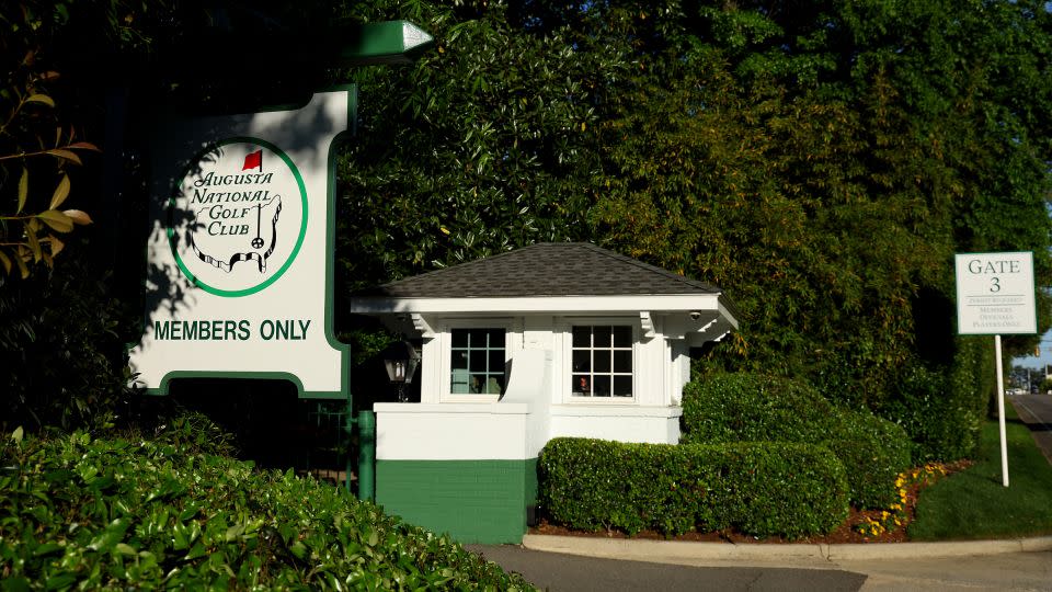 A view of a Members Only sign outside of Augusta National Golf Club prior to the 2024 Masters Tournament on April 7. - Andrew Redington/Getty Images
