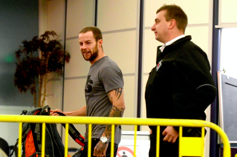 Dale McLaughlan was pictured boarding a ferry back home after he was released from jail. (Getty)