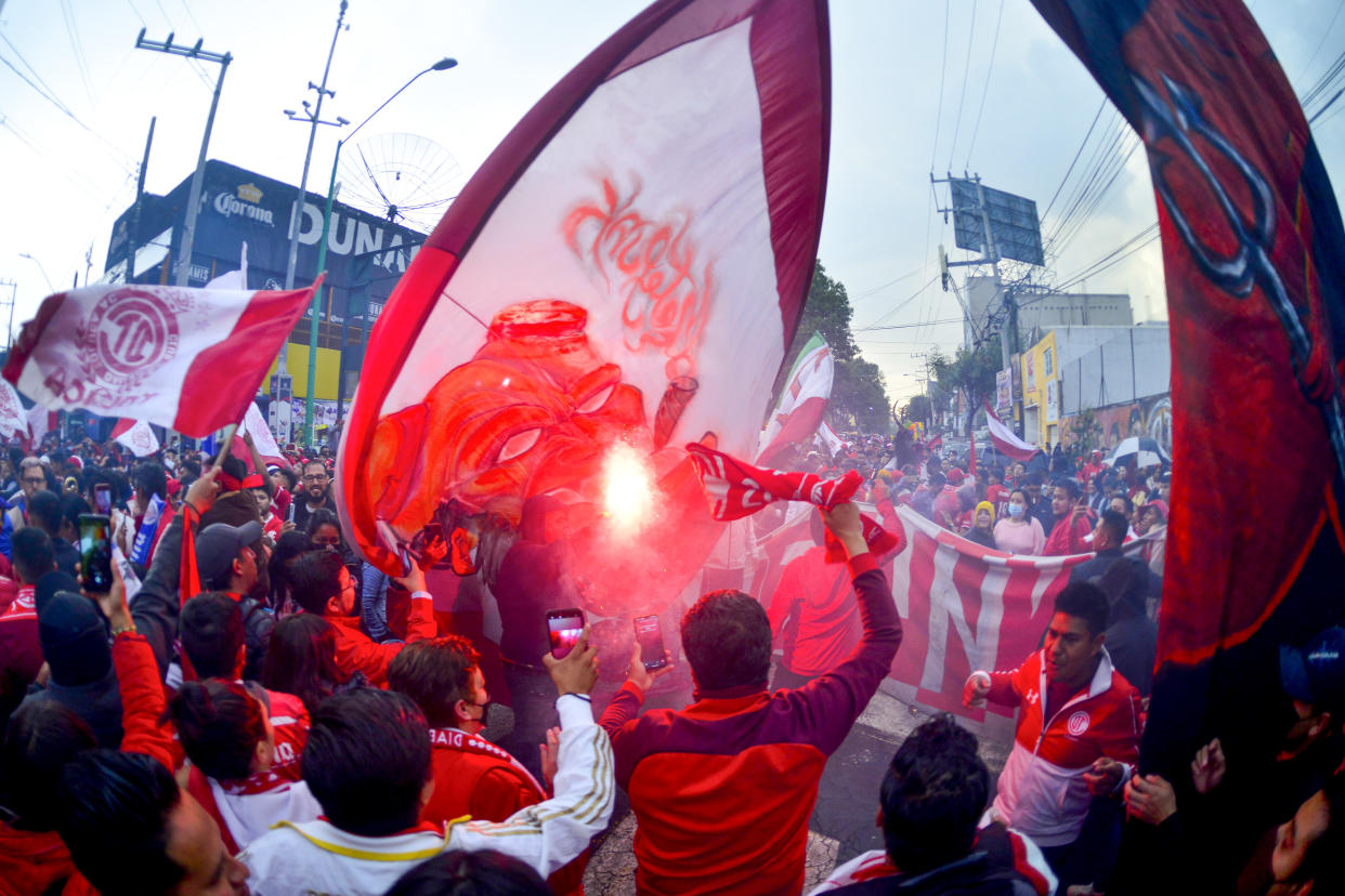 Toluca fue goleado (5-1) por Pachuca en la Final de Ida del futbol mexicano. (Jaime López/Jam Media/Getty Images)