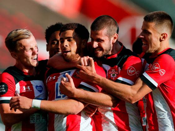 Che Adams celebrates scoring the game’s only goal (Getty)