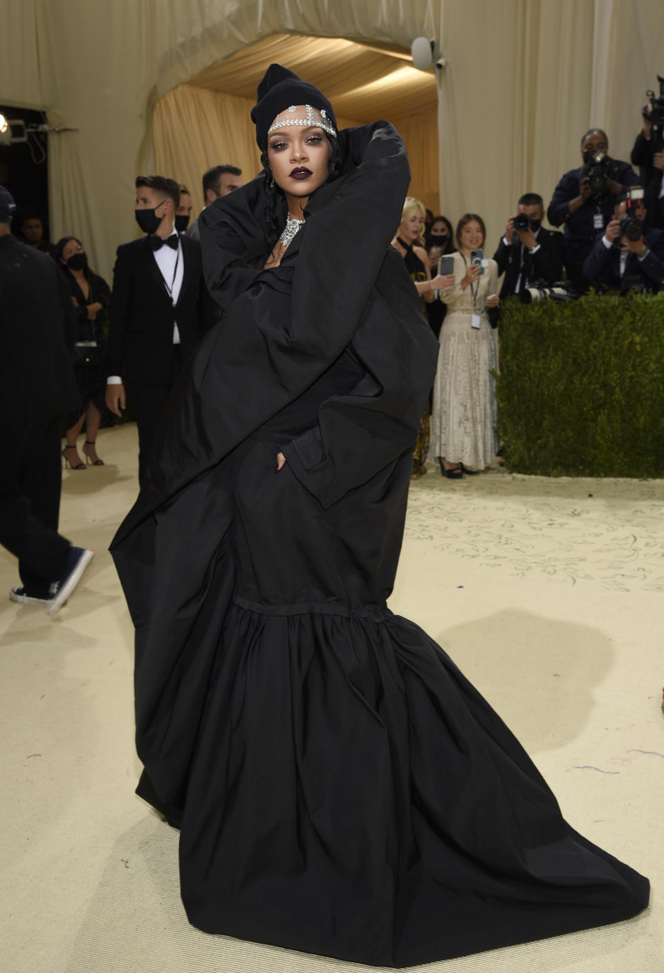 Rihanna attends The Metropolitan Museum of Art's Costume Institute benefit gala celebrating the opening of the "In America: A Lexicon of Fashion" exhibition on Monday, Sept. 13, 2021, in New York. (Photo by Evan Agostini/Invision/AP)