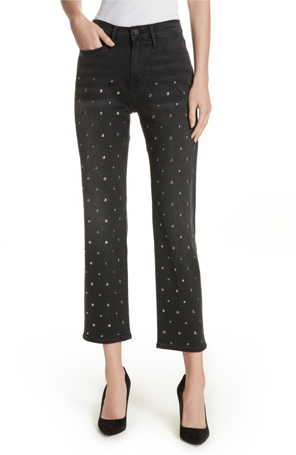 Frame Le High Stud Ankle Straight Leg Jeans, $325 $216.90, Nordstrom