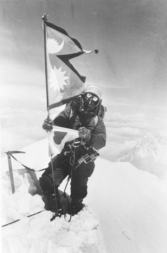 Mountain climber Junko Tabei becomes the first woman to stand on the summit of Mt. Everest in Nepal on May 16, 1975.