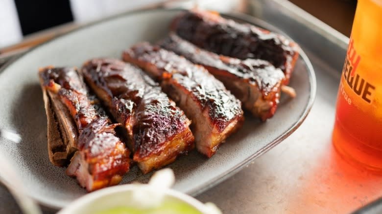 Plate of City Barbecue ribs