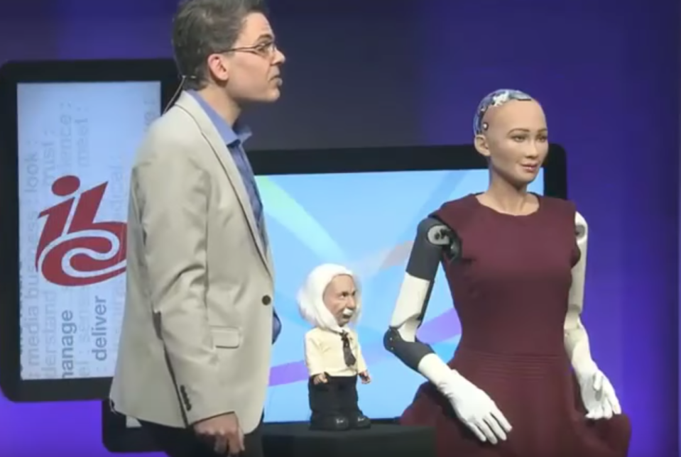 She is the first robot to have been granted citizenship. (ExpovistaTV/ Youtube)