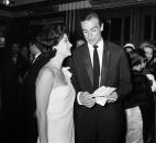 Sean Connery and Zena Marshal attend the Film Premiere of 'DR NO' James Bond 7th October 1962. (Photo by Daily Mirror/Mirrorpix/Mirrorpix via Getty Images)