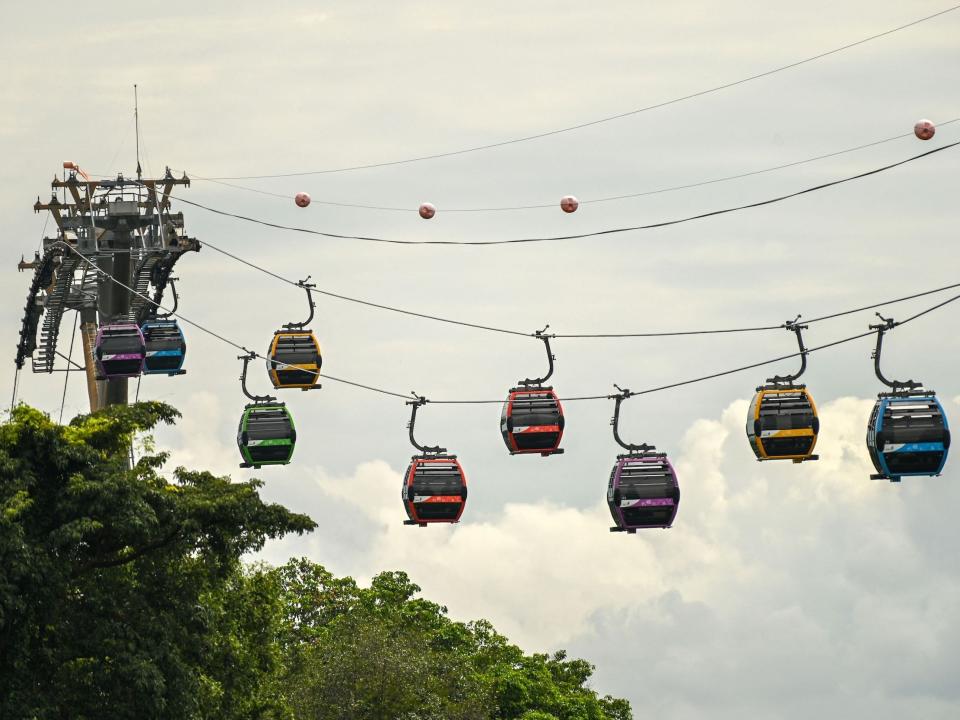 Cable cars over Sentosa Island in 2022.