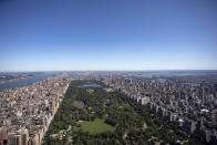 New York's Central Park is seen from an upper floor of the Central Park Tower, Tuesday, Sept. 17, 2019. At 1550 feet (472 meters) the tower is the world's tallest residential apartment building, according to the developer, Extell Development Co.(AP Photo/Mark Lennihan)